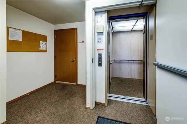 Condominium building has elevator access.