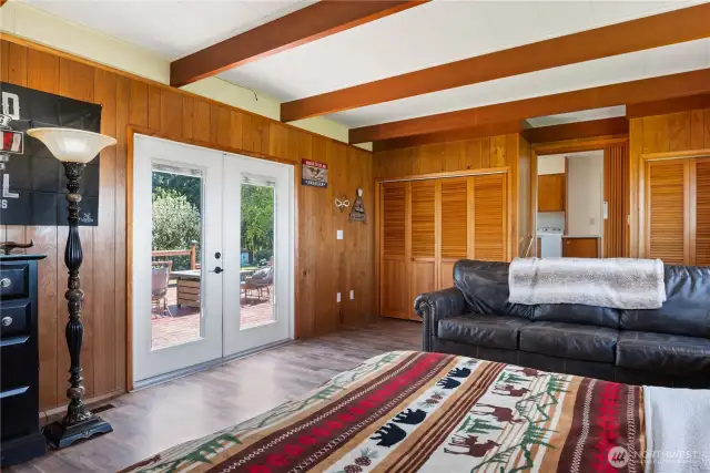 French doors lead out to the large deck.