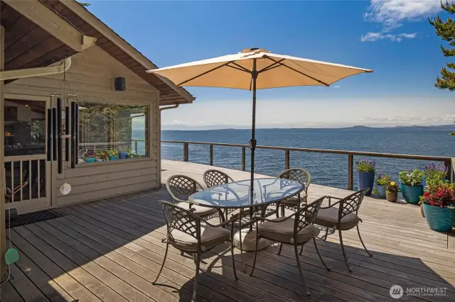 Ample wrap around deck offers many viewing options