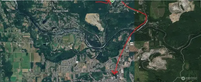 A 4 and a half mile trip to Granite Falls proper.