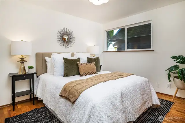 One of two bedrooms on main floor