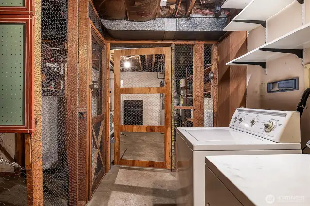 Great storage in basement, currently divided for each former tenant. 2nd set of washer/dryers too