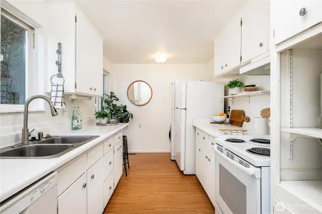 Upstairs kitchen (one of 2) is adjacent to dining space