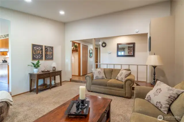 Living room with fireplace