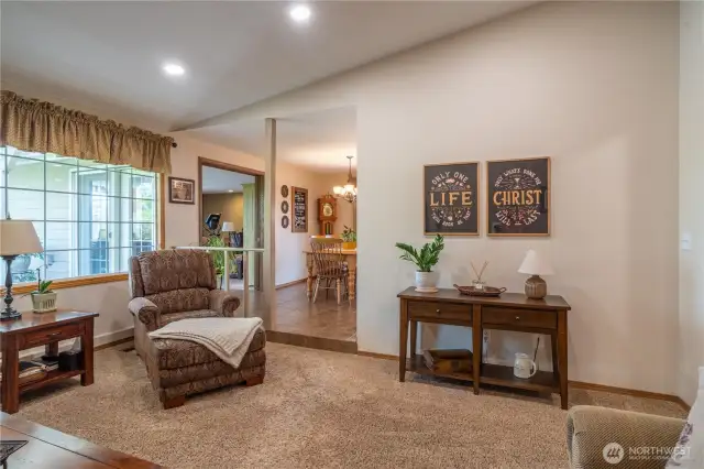 Living room with fireplace