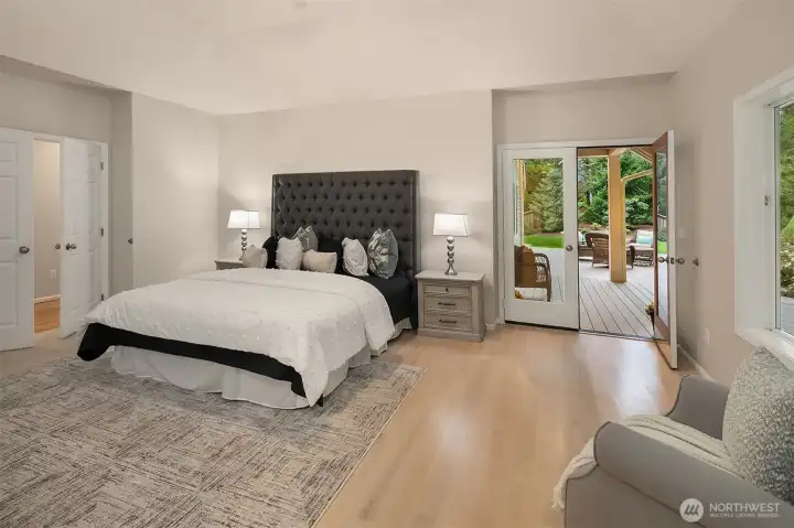 Primary suite with private entrance to patio.