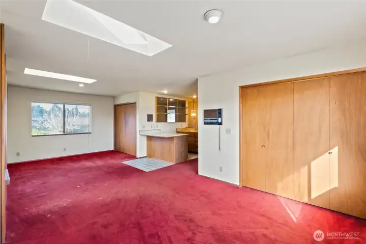 Family room with storage closet.