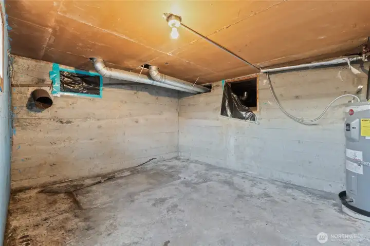 Unfinished basement.