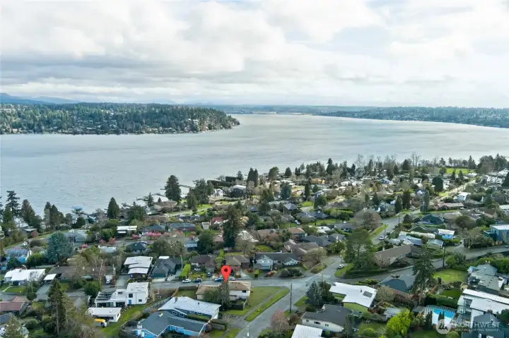 Seward Park and Lake Washington.