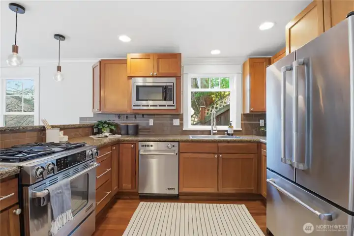 Zoom in—yes, those are JennAir appliances. From elevated everyday cooking to wine nights and tapas, this kitchen is designed to handle it all.
