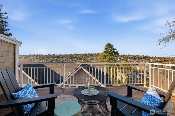 The rooftop deck will become a favorite escape—watching cruise ships come in, catching glimpses of the Ballard Locks, sunsets over Magnolia, Fourth of July fireworks, and the Blue Angels flying overhead each summer.