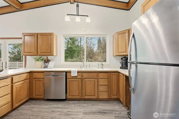 Look out over the backyard to the stream!