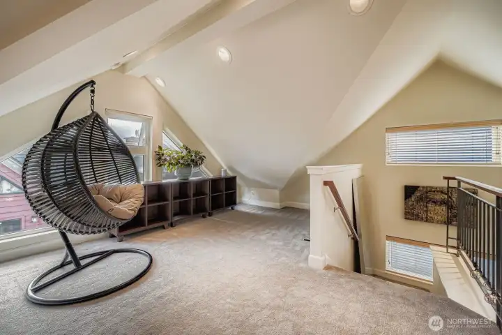 Huge loft fits a king sized bed AND a piano!