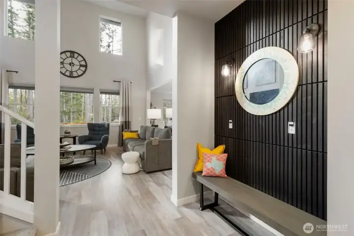 Custom bump out in the entry.