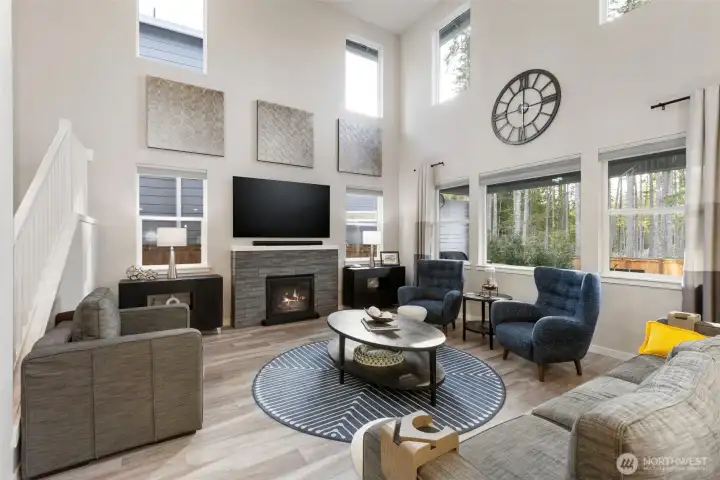 Vaulted ceilings allow for an abundance of natural light.