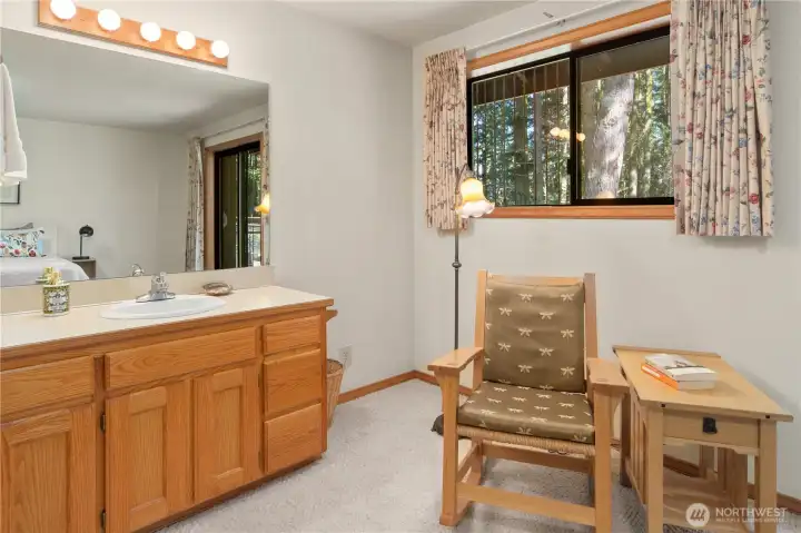 Sink area in the primary bedroom.