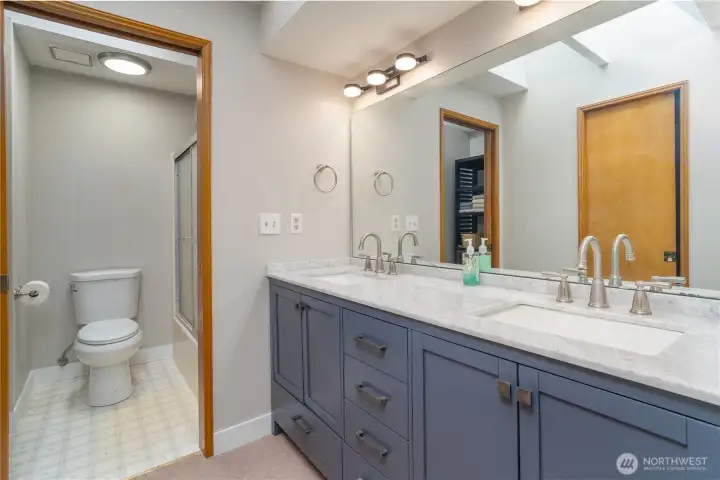 Master bedroom bathroom with two sinks