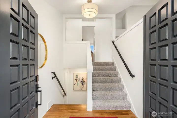 Spacious, open and inviting front entry.