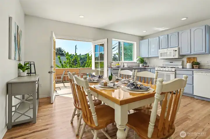 And the doors open to the outside deck. And the doors open to the outside deck.