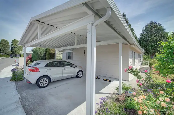 Welcome home. 2-car carport.
