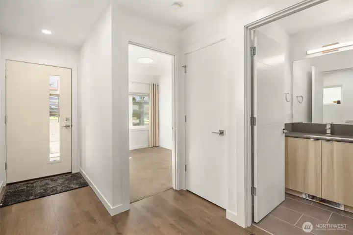 Front entry with access to guest bedroom & full bath. Front entry with access to guest bedroom & full bath.