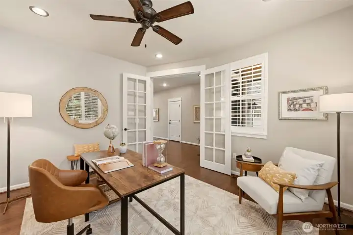 Den or guest suite on main level with french door Den or guest suite on main level with french door
