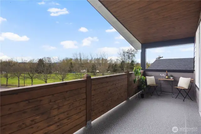 Covered Waterproof Deck off Primary Bedroom Suite