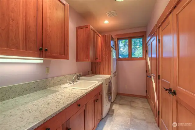 Extra large laundry room with storage!