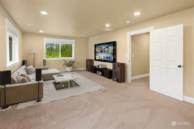 Upstairs bonus room. This picture is virtually staged