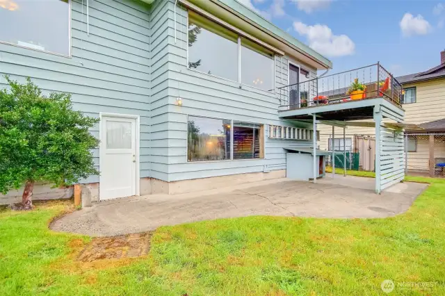Enter the lower level from the private door off the back patio