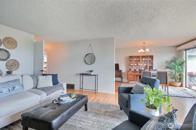 The living space is quite generous and offers room for even larger furniture
