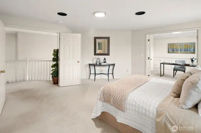 Primary with french doors access, french doors to additional room and french doors into walk-in closet.