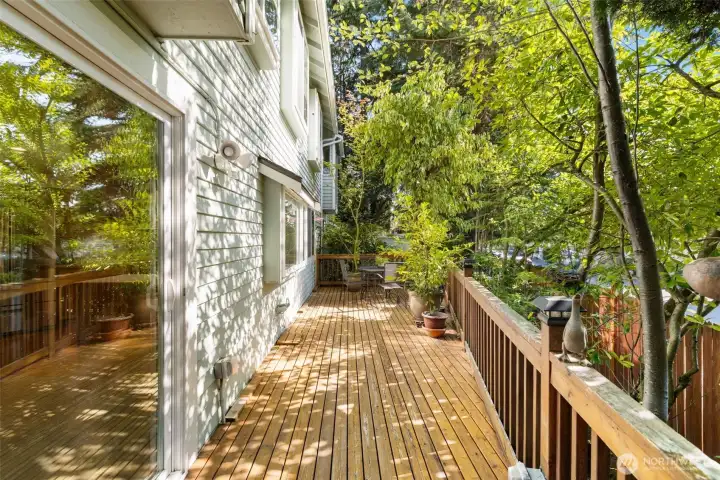 Large back deck great for relaxing or entertaining guests.