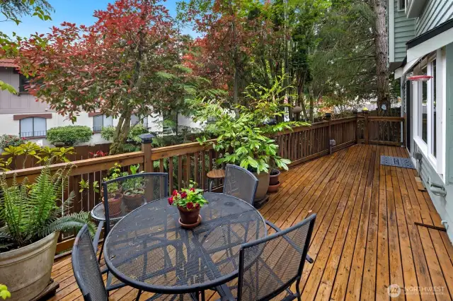Large back deck great for relaxing or entertaining guests.