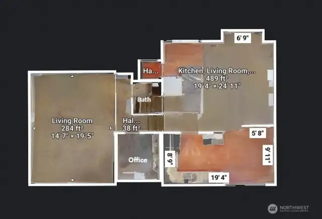 Floor plan of lower levels with dimensions; see Matterport video