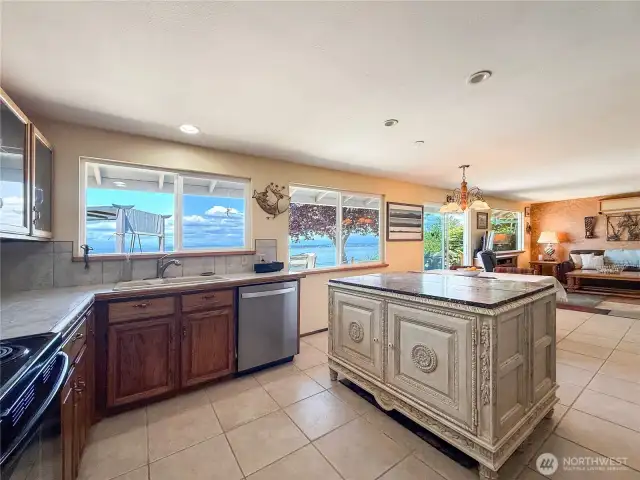 Beautiful kitchen island.