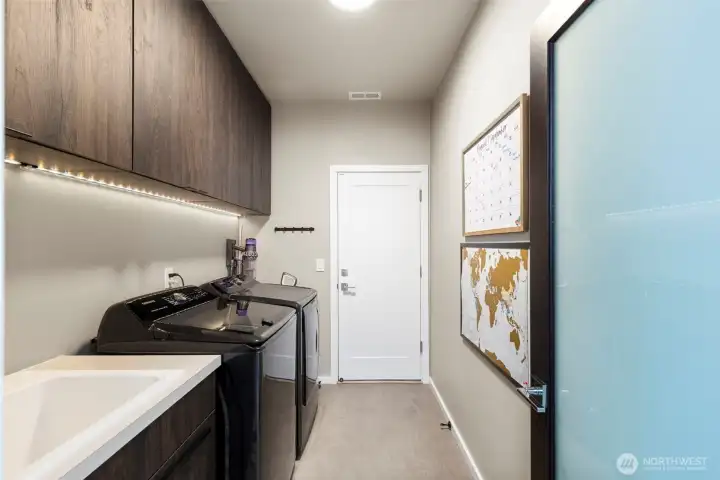 Laundry room with custom cabinets
