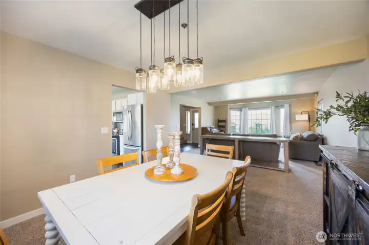 Dining room just off the kitchen