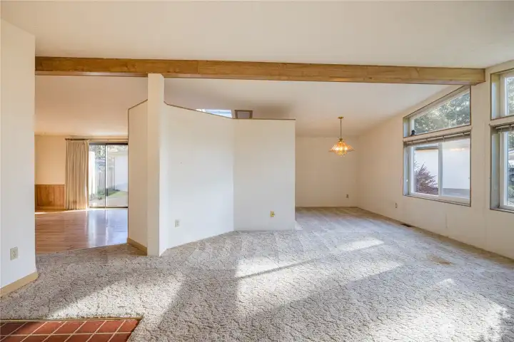 An open floorplan greats you as you enter.