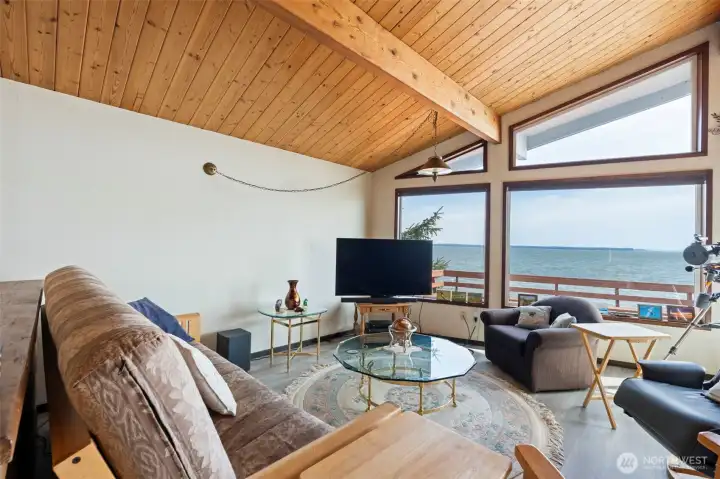 Vaulted Ceiling with ceiling fan