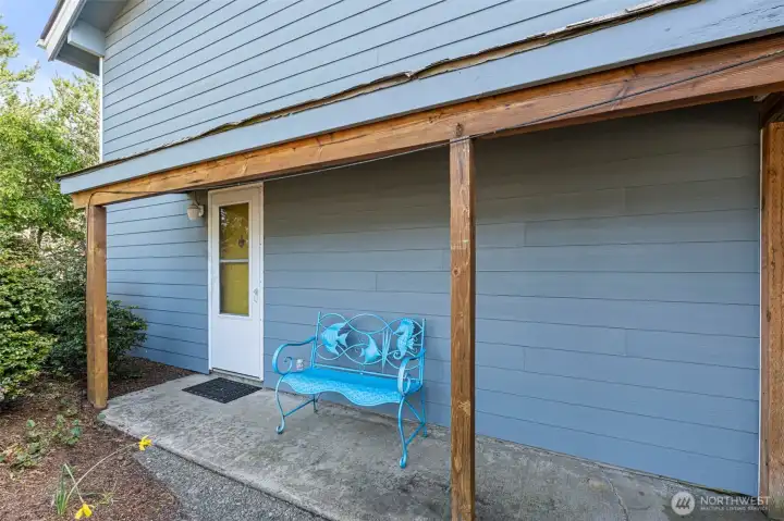 Covered Lower Level Exterior Entrance