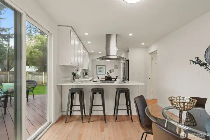 Kitchen with breakfast bar.