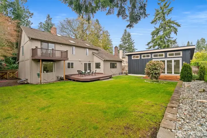 Large backyard.