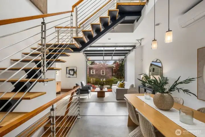 Striking steel staircase
