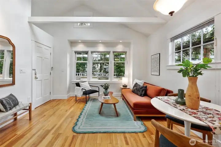 Hardwood floors, vaulted ceilings & skylights create a comfortable, bright and airy space you'll love to come home to.