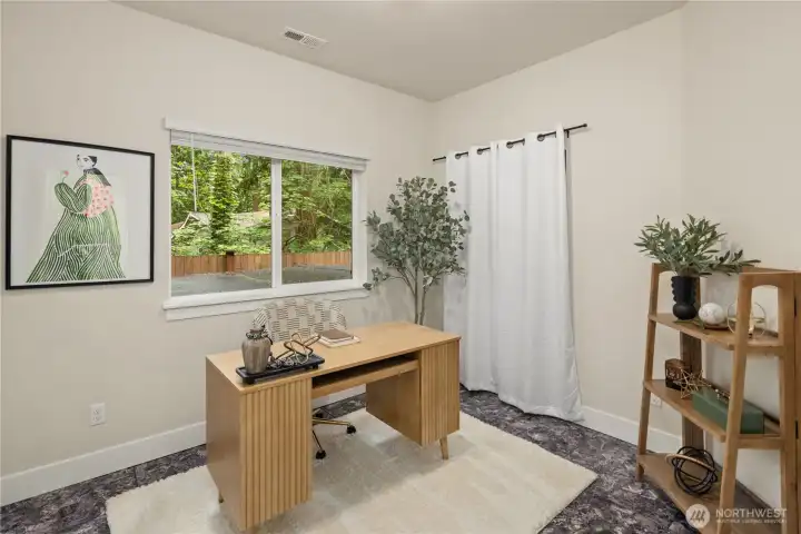 Main Floor Bedroom/Wellness Room with Amethyst Tile from India