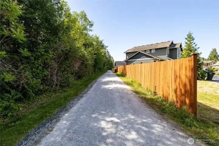 Walking path near home in neighborhood Walking path near home in neighborhood