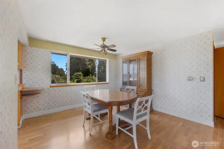 The dining room is located off the kitchen - easy to entertain