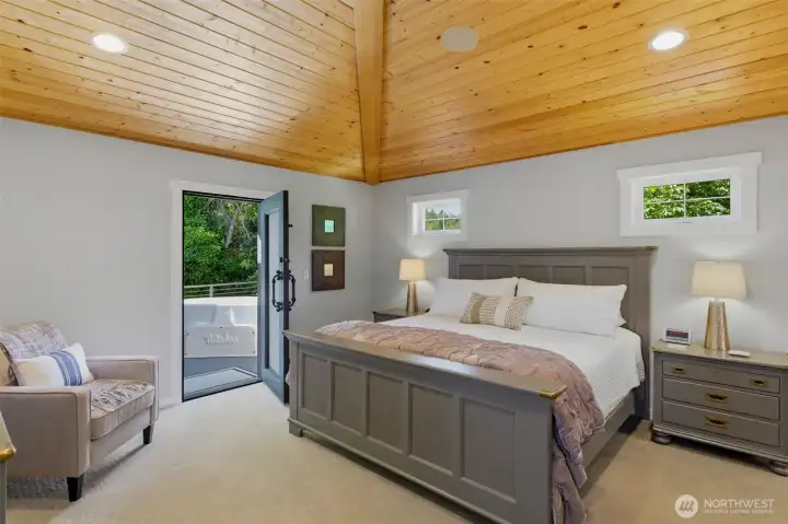 A private deck just off the primary with hot tub. A private deck just off the primary with hot tub.