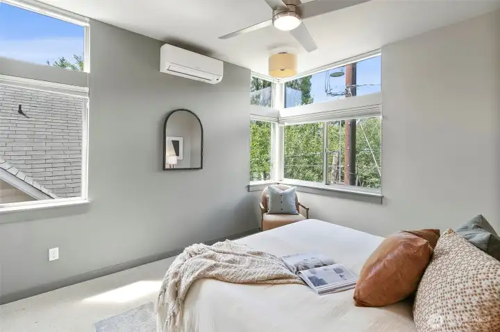 Primary bedroom has fan and mini-split Primary bedroom has fan and mini-split